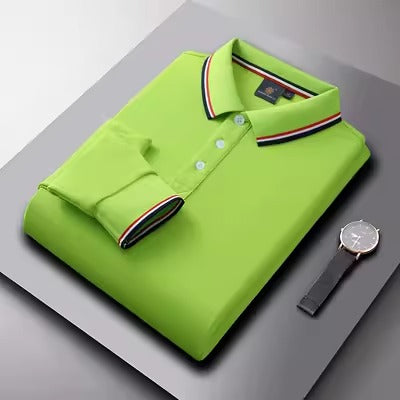 Importé - Polo T-Shirt Homme Manches Longues Couleur uni