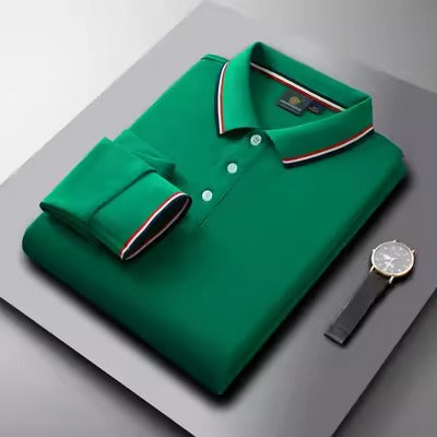 Importé - Polo T-Shirt Homme Manches Longues Couleur uni