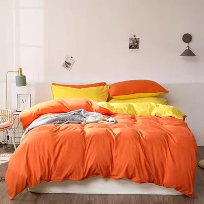 Importé - Ensemble Couette + Drap de Lit + 2 Taie En Microfibre 4 Pièces
