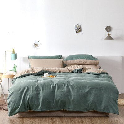 Importé - Ensemble Couette + Drap de Lit + 2 Taie En Microfibre 4 Pièces