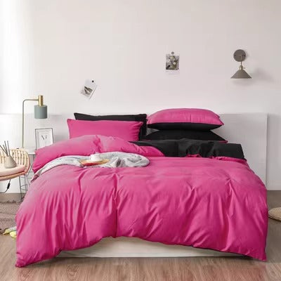 Importé - Ensemble Couette + Drap de Lit + 2 Taie En Microfibre 4 Pièces
