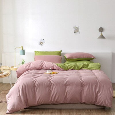 Importé - Ensemble Couette + Drap de Lit + 2 Taie En Microfibre 4 Pièces