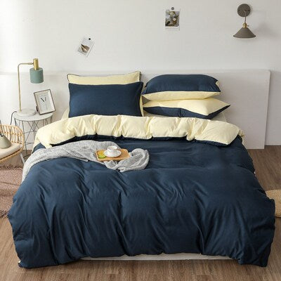 Importé - Ensemble Couette + Drap de Lit + 2 Taie En Microfibre 4 Pièces
