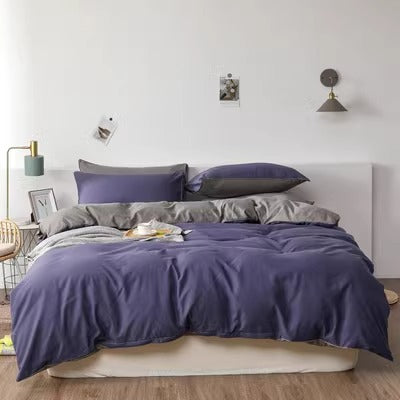 Importé - Ensemble Couette + Drap de Lit + 2 Taie En Microfibre 4 Pièces