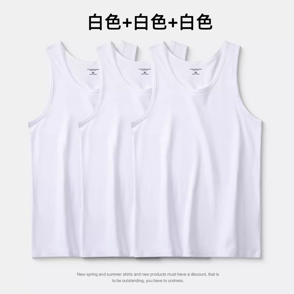 Importé - Lot de 3 T-Shirt Gilet Décontractés Sans-Manches En Pur Coton