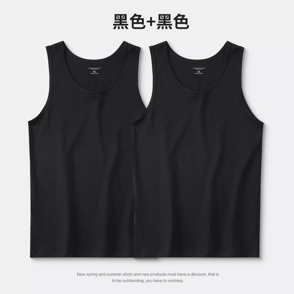 Importé - Lot de 3 T-Shirt Gilet Décontractés Sans-Manches En Pur Coton