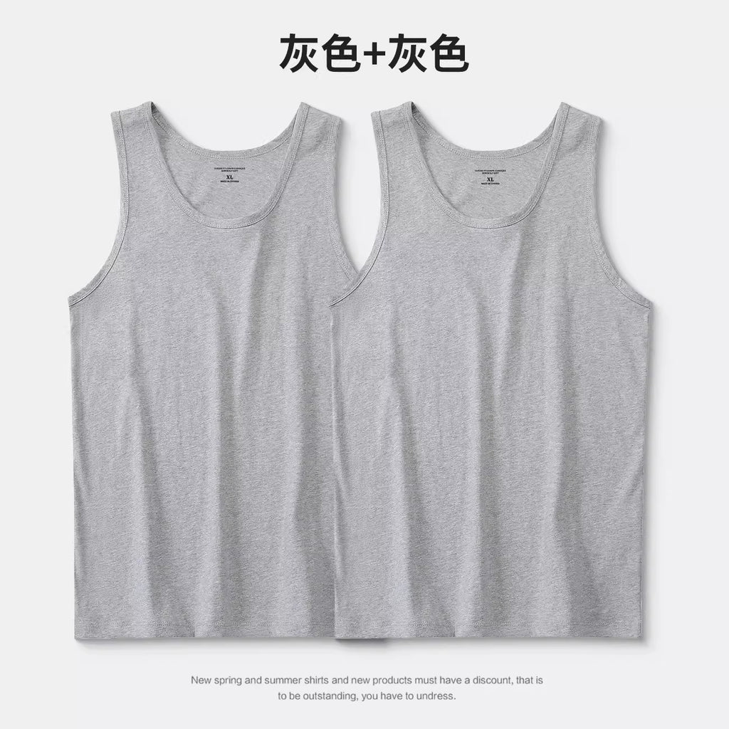 Importé - Lot de 3 T-Shirt Gilet Décontractés Sans-Manches En Pur Coton