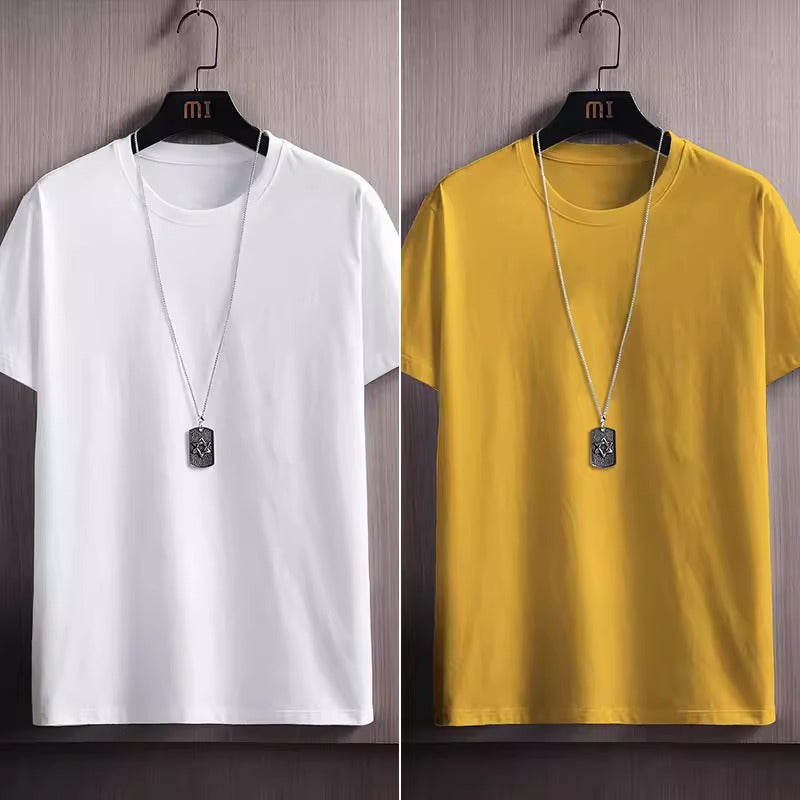 Importé - Lot 2-3 T-Shirt Pur Coton Décontracté Manche Courte