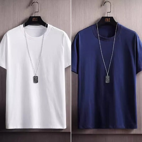 Importé - Lot 2-3 T-Shirt Pur Coton Décontracté Manche Courte