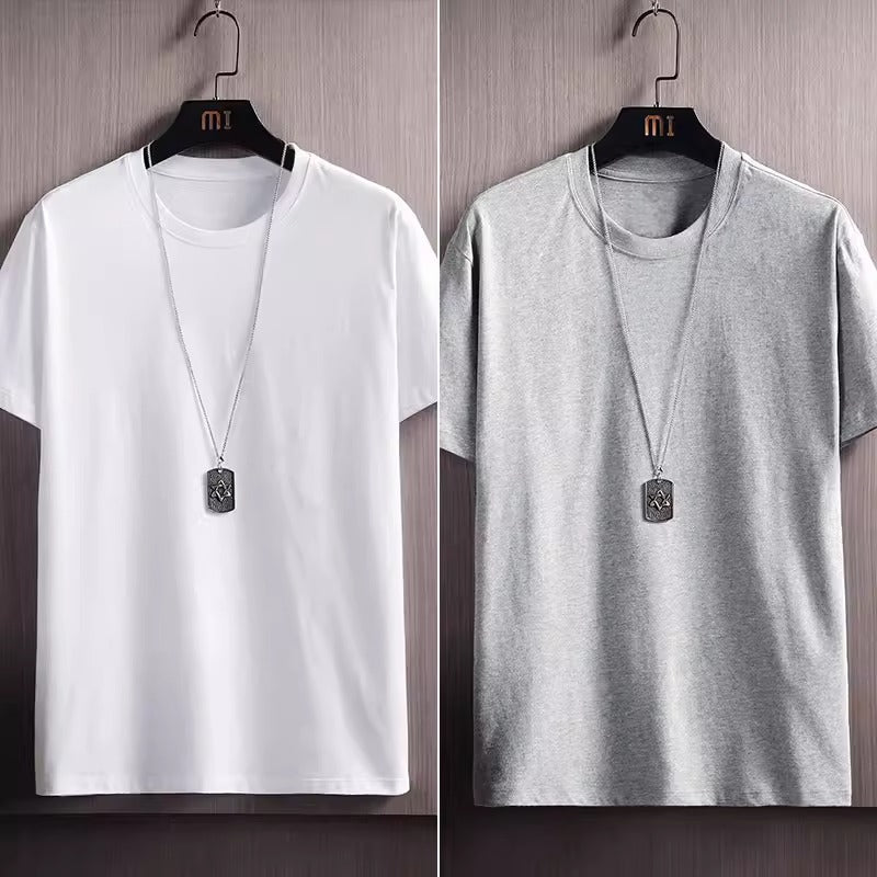 Importé - Lot 2-3 T-Shirt Pur Coton Décontracté Manche Courte