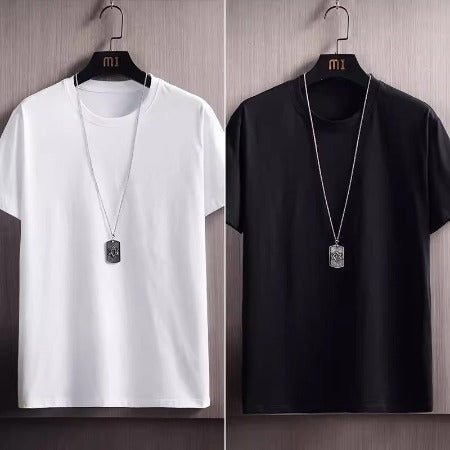 Importé - Lot 2-3 T-Shirt Pur Coton Décontracté Manche Courte