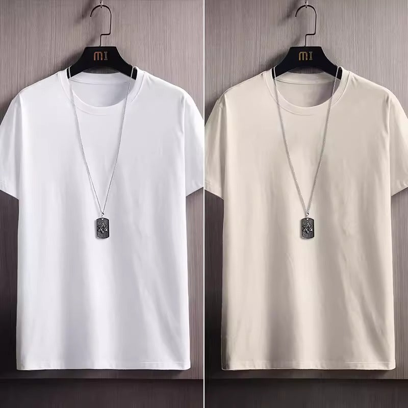 Importé - Lot 2-3 T-Shirt Pur Coton Décontracté Manche Courte