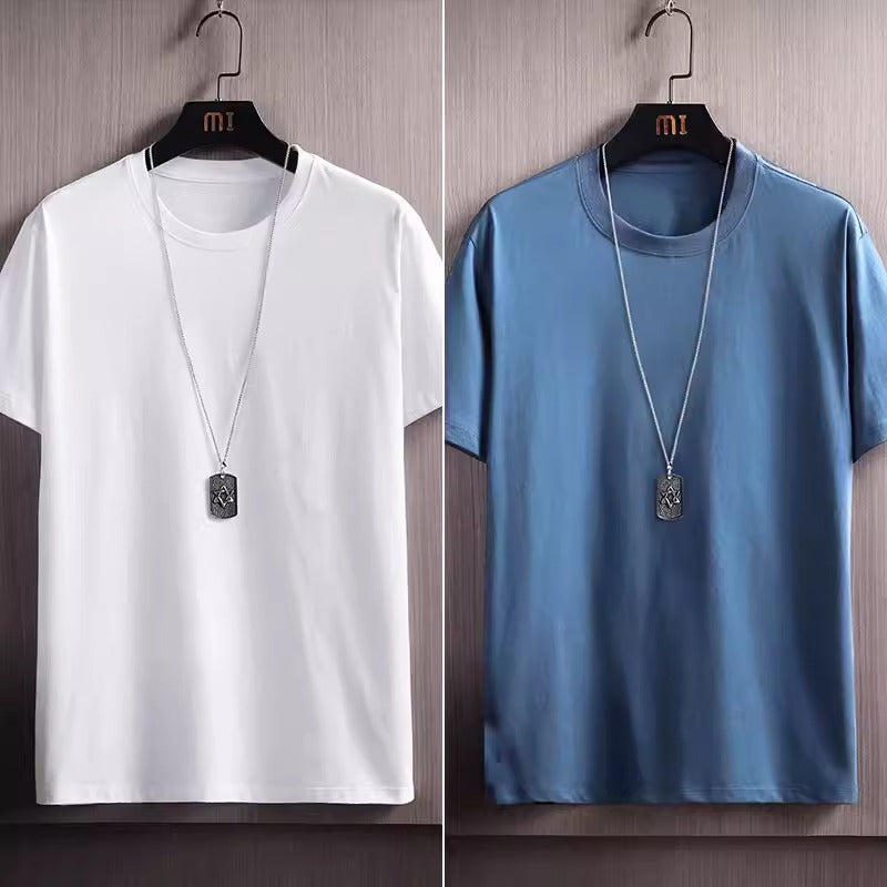 Importé - Lot 2-3 T-Shirt Pur Coton Décontracté Manche Courte