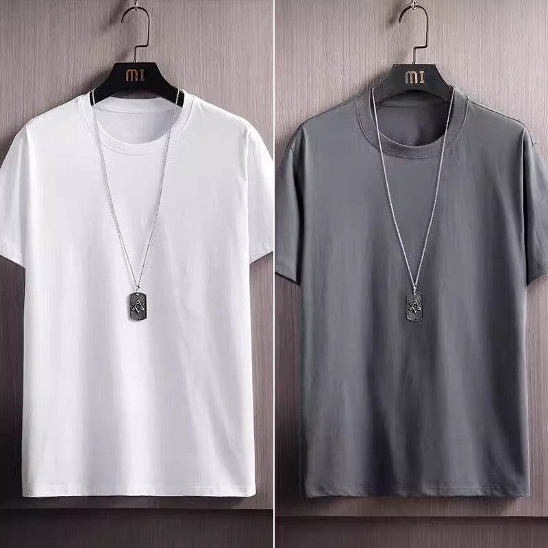 Importé - Lot 2-3 T-Shirt Pur Coton Décontracté Manche Courte