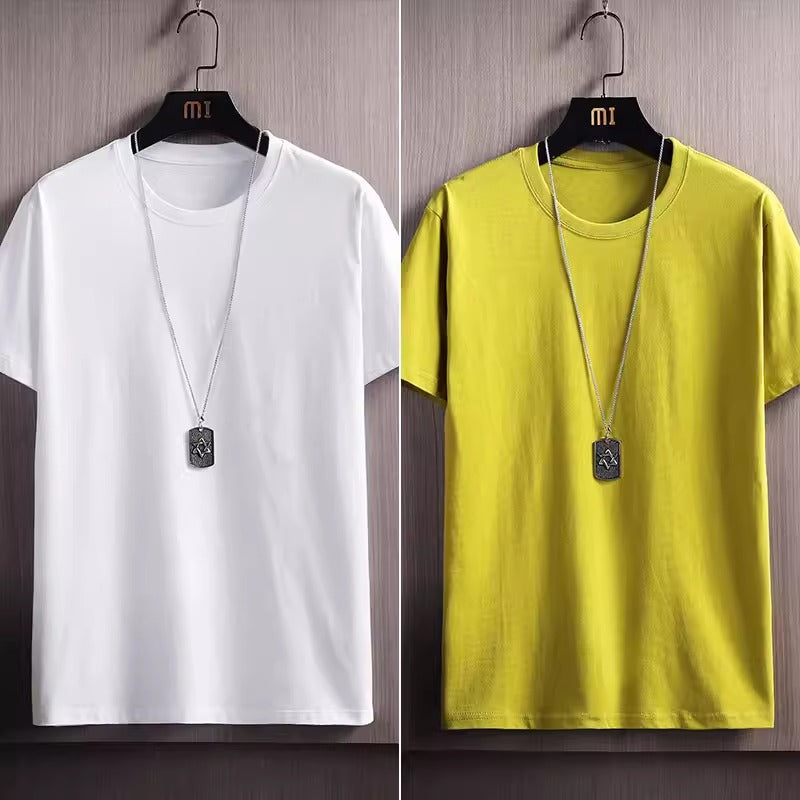 Importé - Lot 2-3 T-Shirt Pur Coton Décontracté Manche Courte