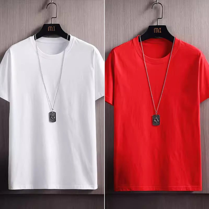 Importé - Lot 2-3 T-Shirt Pur Coton Décontracté Manche Courte