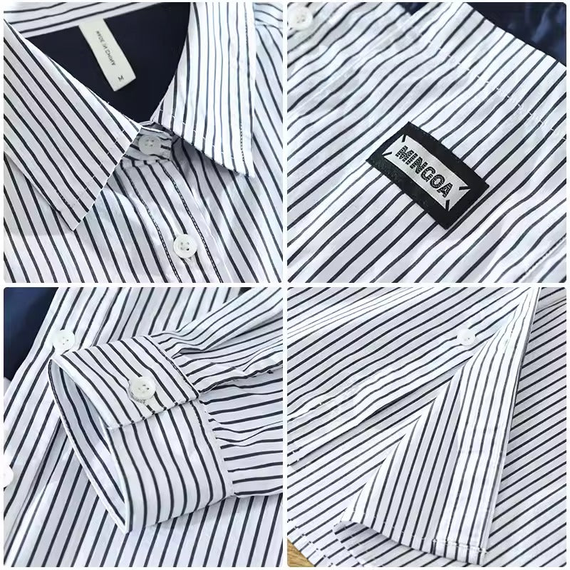 Importé - Chemise Pure Coton À Rayures Homme Manche Longue