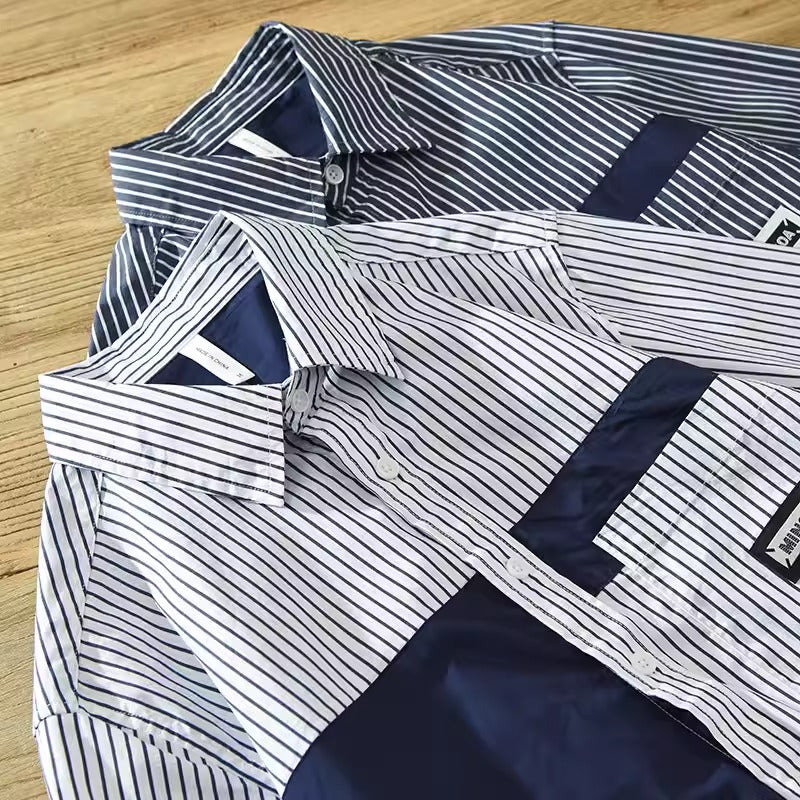 Importé - Chemise Pure Coton À Rayures Homme Manche Longue