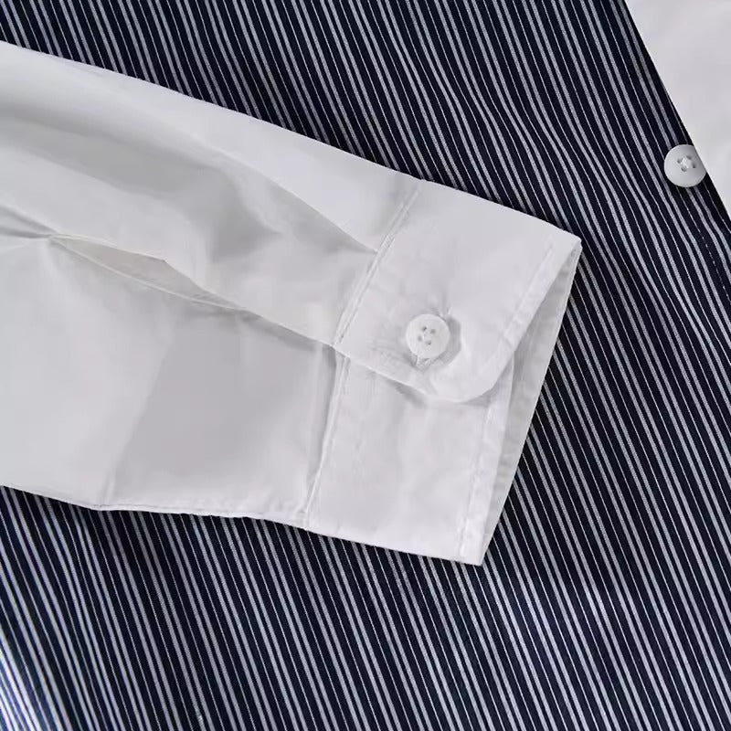 Importé - Chemise Coton Homme Manches Longues à Rayures