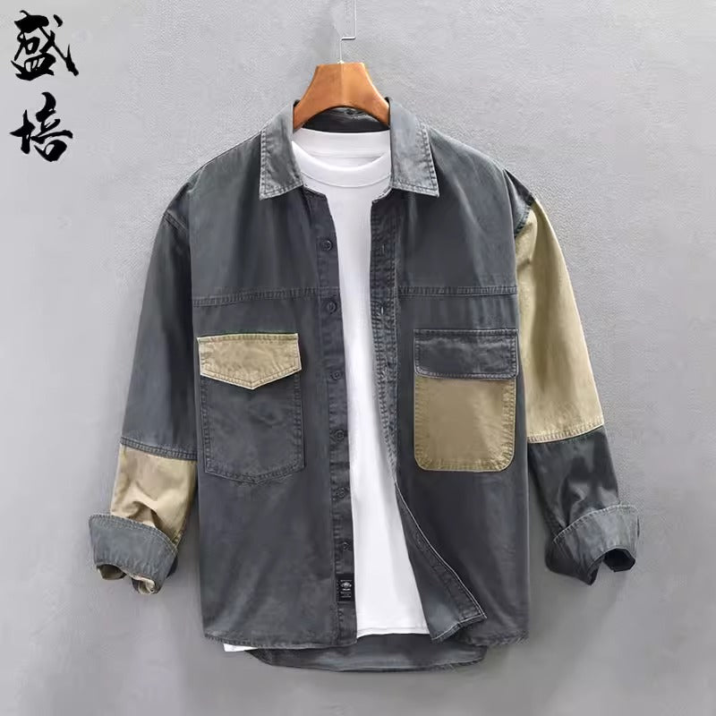 Importé - Chemise Denim Pur Coton Homme Manches Longues