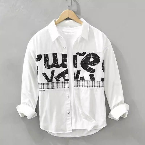 Importé - Chemise Coton Imprimée Homme Manches Longues