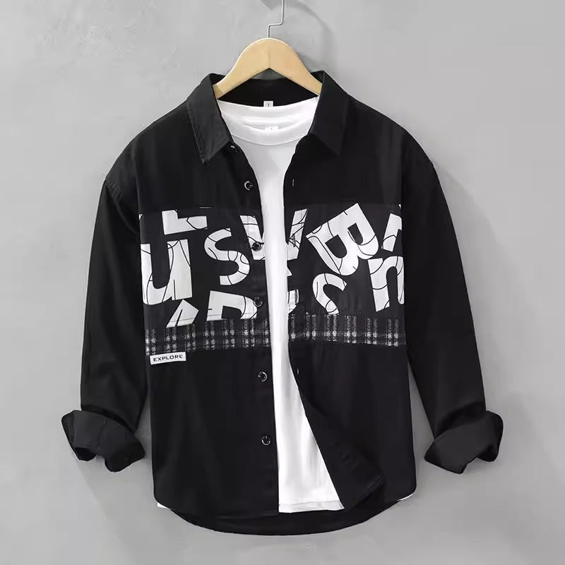 Importé - Chemise Coton Imprimée Homme Manches Longues