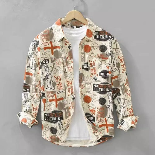 Importé - Chemise Pur Coton Ethnique Homme Manches Longues