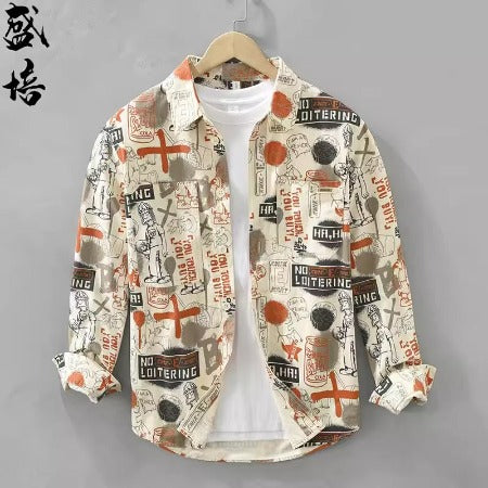 Importé - Chemise Pur Coton Ethnique Homme Manches Longues