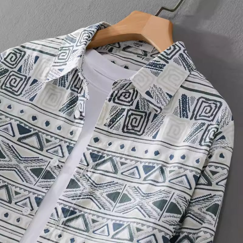 Importé - Chemise Pur Coton Homme Ethnique Manches Longues