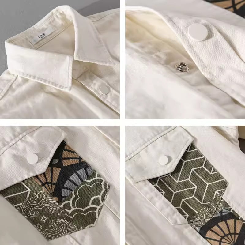 Importé - Chemise Veste Homme En Coton 100%  Manches Longues