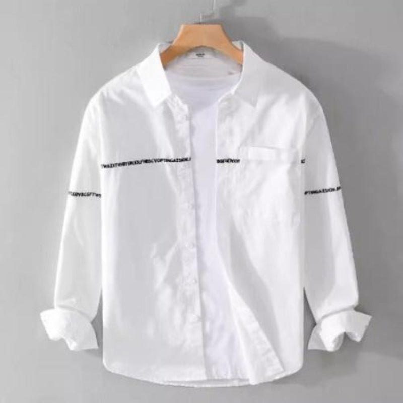 Importé - Chemise Pur Coton Homme Brodée Manches Longues