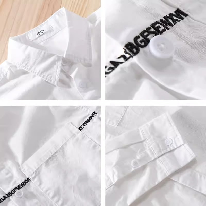 Importé - Chemise Pur Coton Homme Brodée Manches Longues