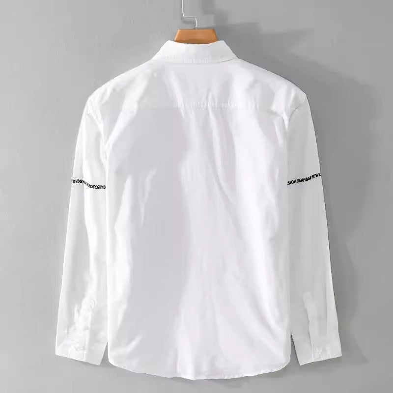 Importé - Chemise Pur Coton Homme Brodée Manches Longues