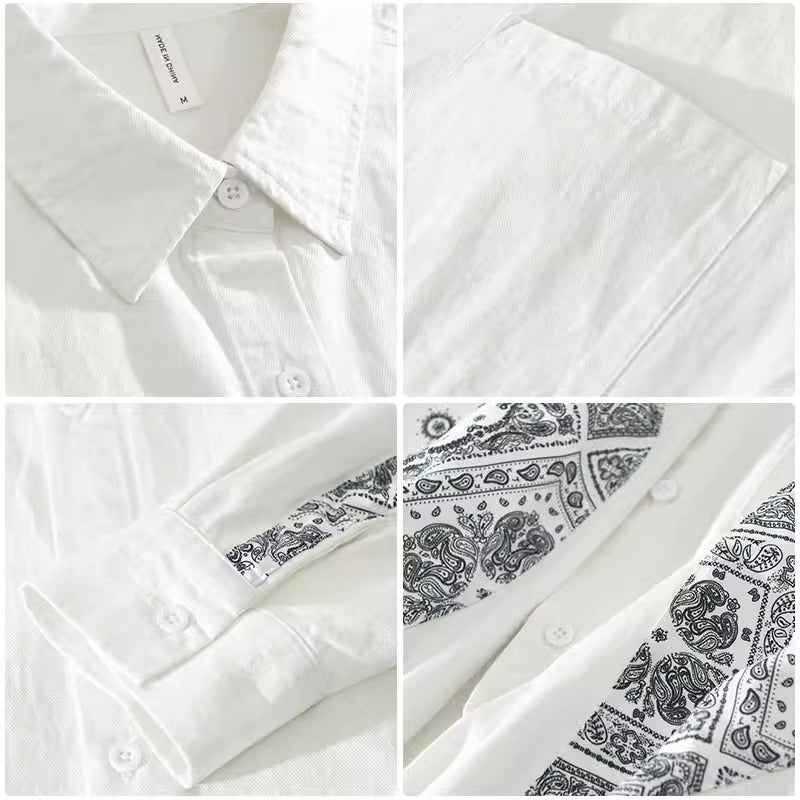 Importé - Chemise Pur Coton Homme Tendance Manches Longues