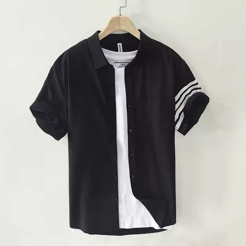 Importé - Chemise Pur Coton Homme Rayures Manches Longues