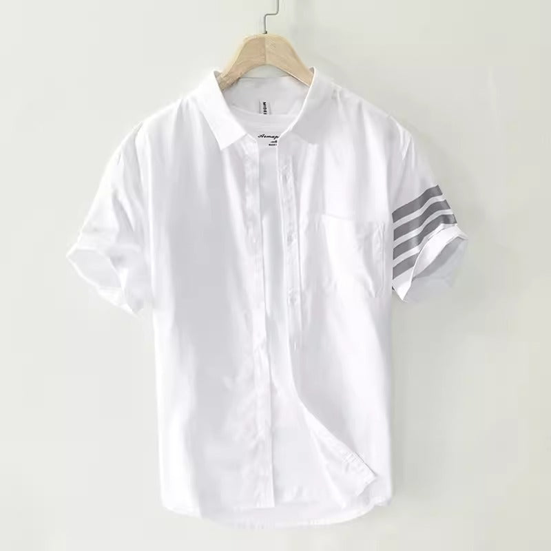 Importé - Chemise Pur Coton Homme Rayures Manches Longues