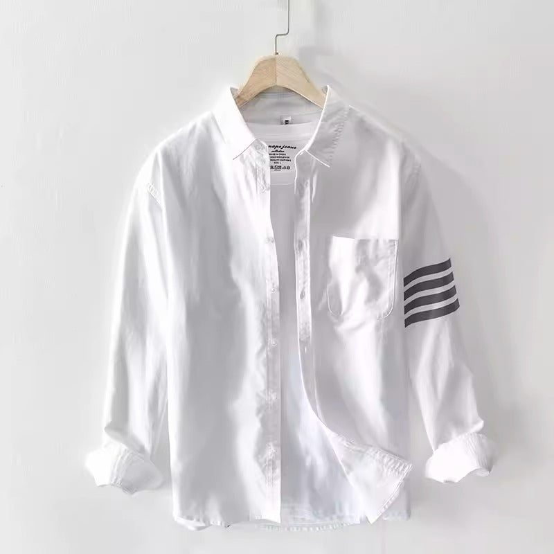 Importé - Chemise Pur Coton Homme Rayures Manches Longues