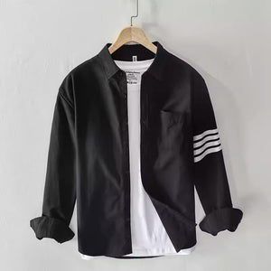 Importé - Chemise Pur Coton Homme Rayures Manches Longues