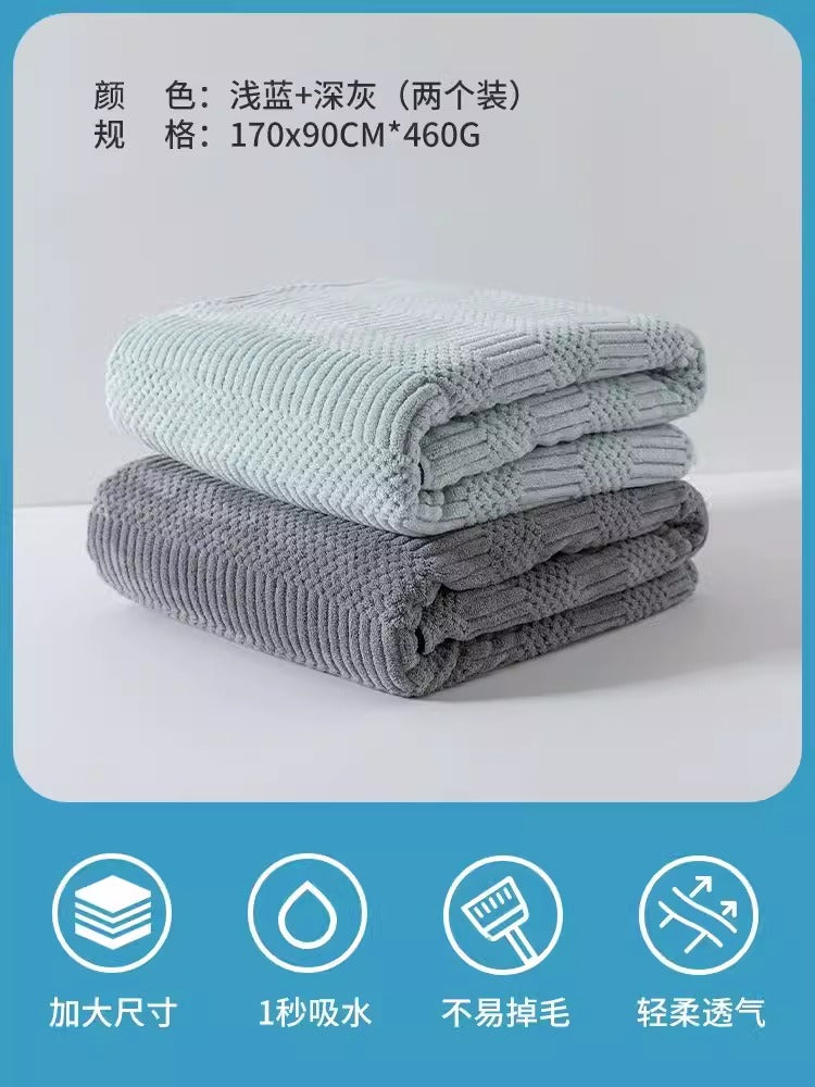 Importé - Lot de 2 Serviettes De Bain Ultra Douces Absorbantes à Séchage Rapide