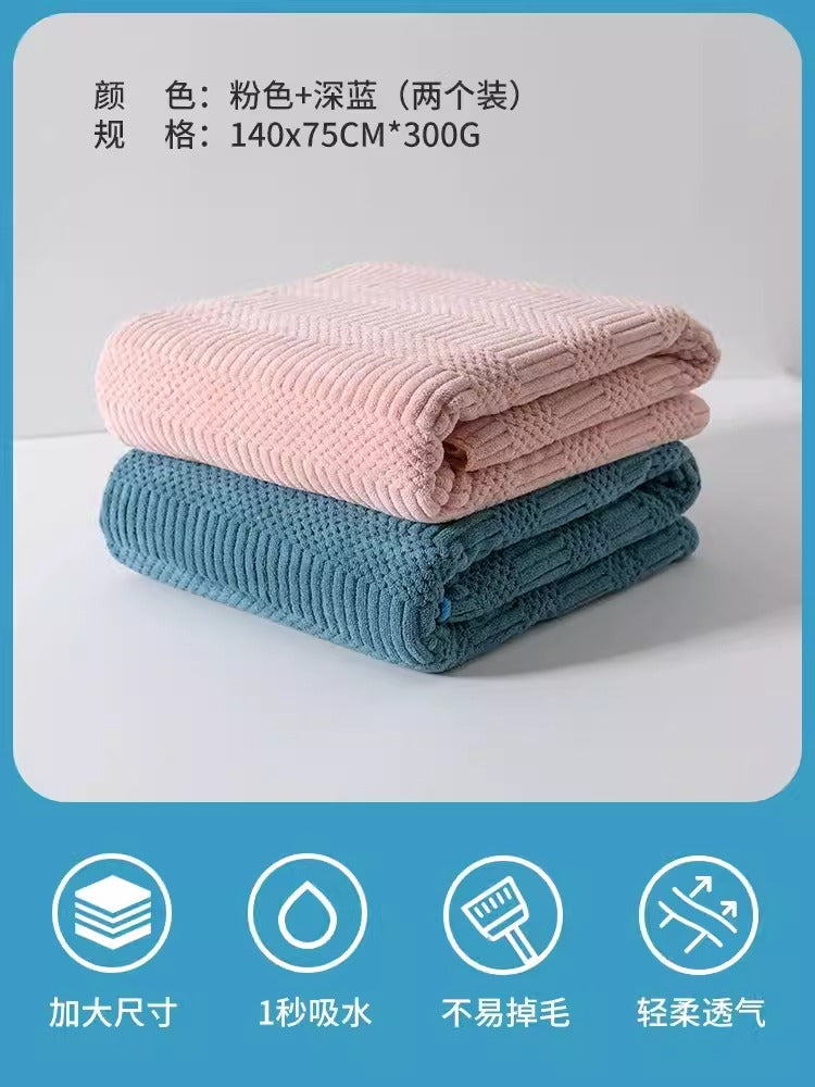 Importé - Lot de 2 Serviettes De Bain Ultra Douces Absorbantes à Séchage Rapide