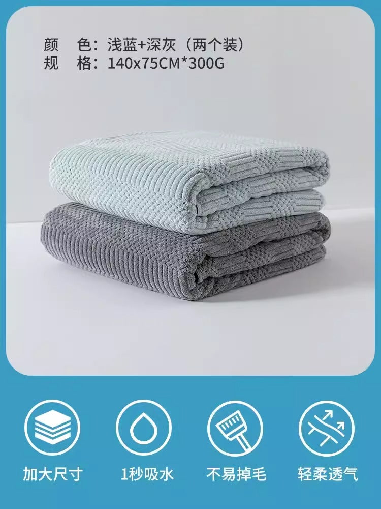 Importé - Lot de 2 Serviettes De Bain Ultra Douces Absorbantes à Séchage Rapide