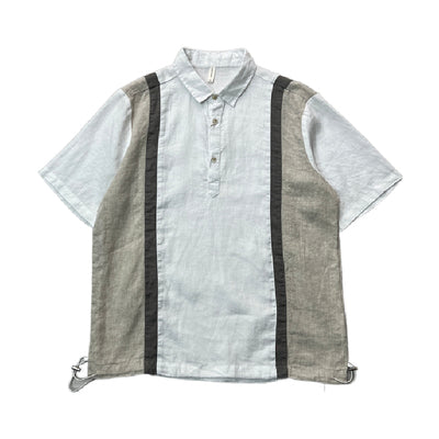 Importé - Chemise  Homme 100% Lin Col Polo Manches Courtes