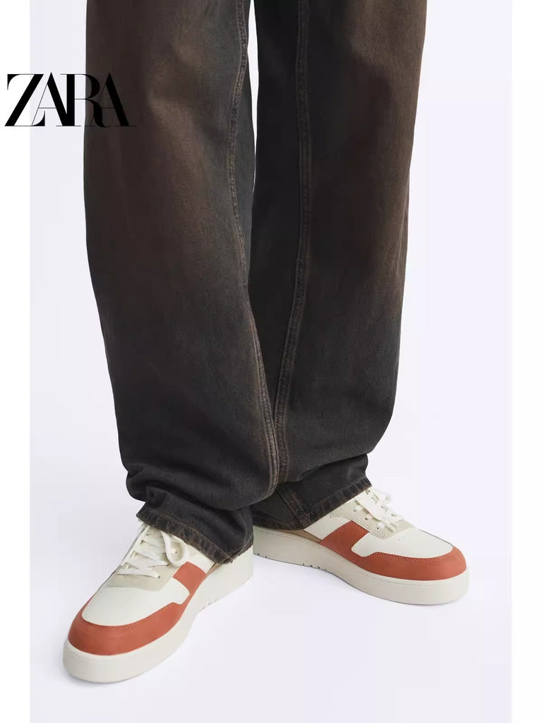 Importé - ZARA NEW - Chaussure Homme Sport Baskets Rétro - Orange