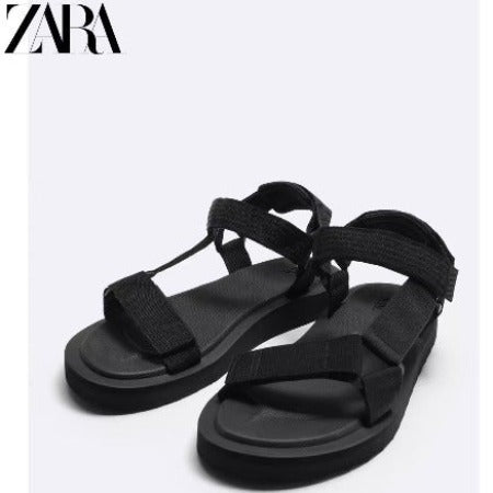 Importé - ZARA NEW - Sandales Homme A Lanières Avec Fermetures Velcro
