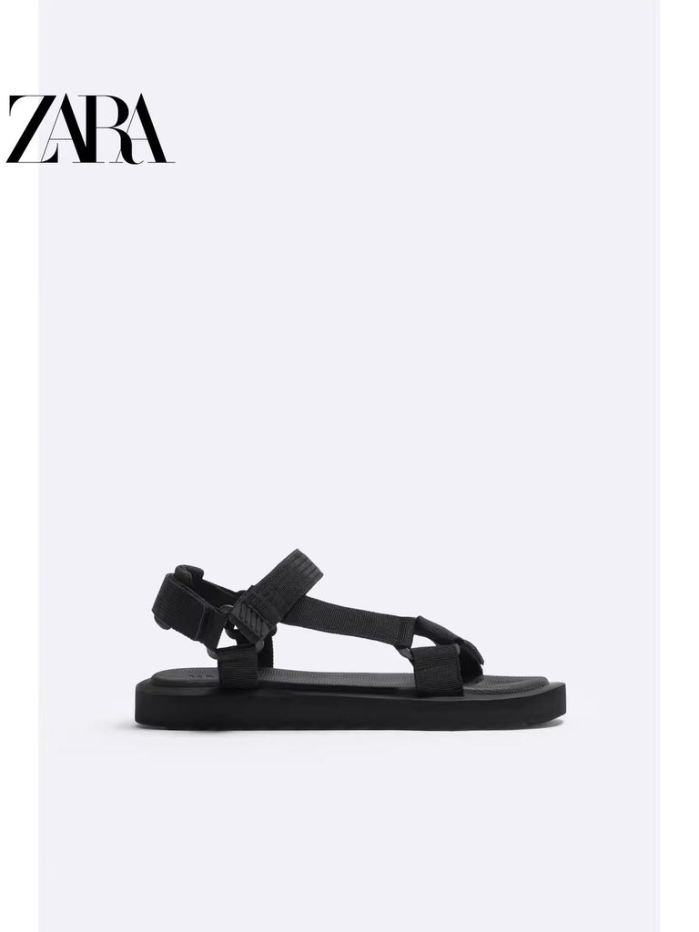 Importé - ZARA NEW - Sandales Homme A Lanières Avec Fermetures Velcro