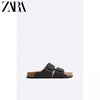 Importé - ZARA NEW - Sandales Homme A Lanières Légères  - Noir