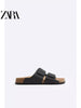 Importé - ZARA NEW - Sandales Homme A Lanières Légères  - Noir