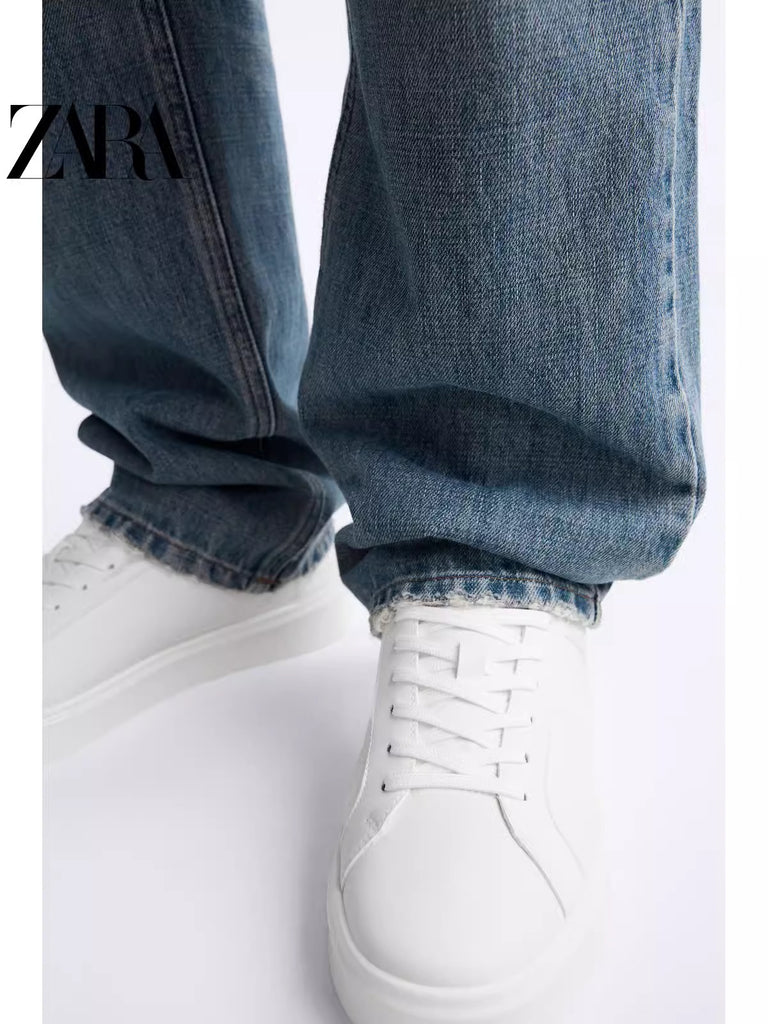 Importé  - ZARA NEW - Chaussure Homme Sport Baskets Basse Tendance - Blanc