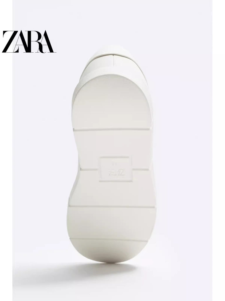 Importé  - ZARA NEW - Chaussure Homme Sport Baskets Style Rétro - Blanc