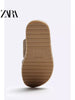 Importé - ZARA NEW - Sandales Homme A Lanières Style Rétro En Daim  - Brun